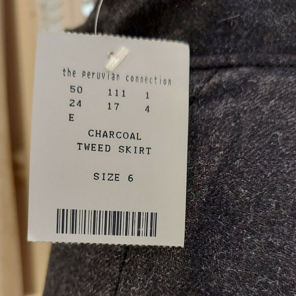Vintage Peruvian Connection Charcoal Gray Wool/Alpaca Skirt & Sweater Set Size S - Picture 6 of 14
